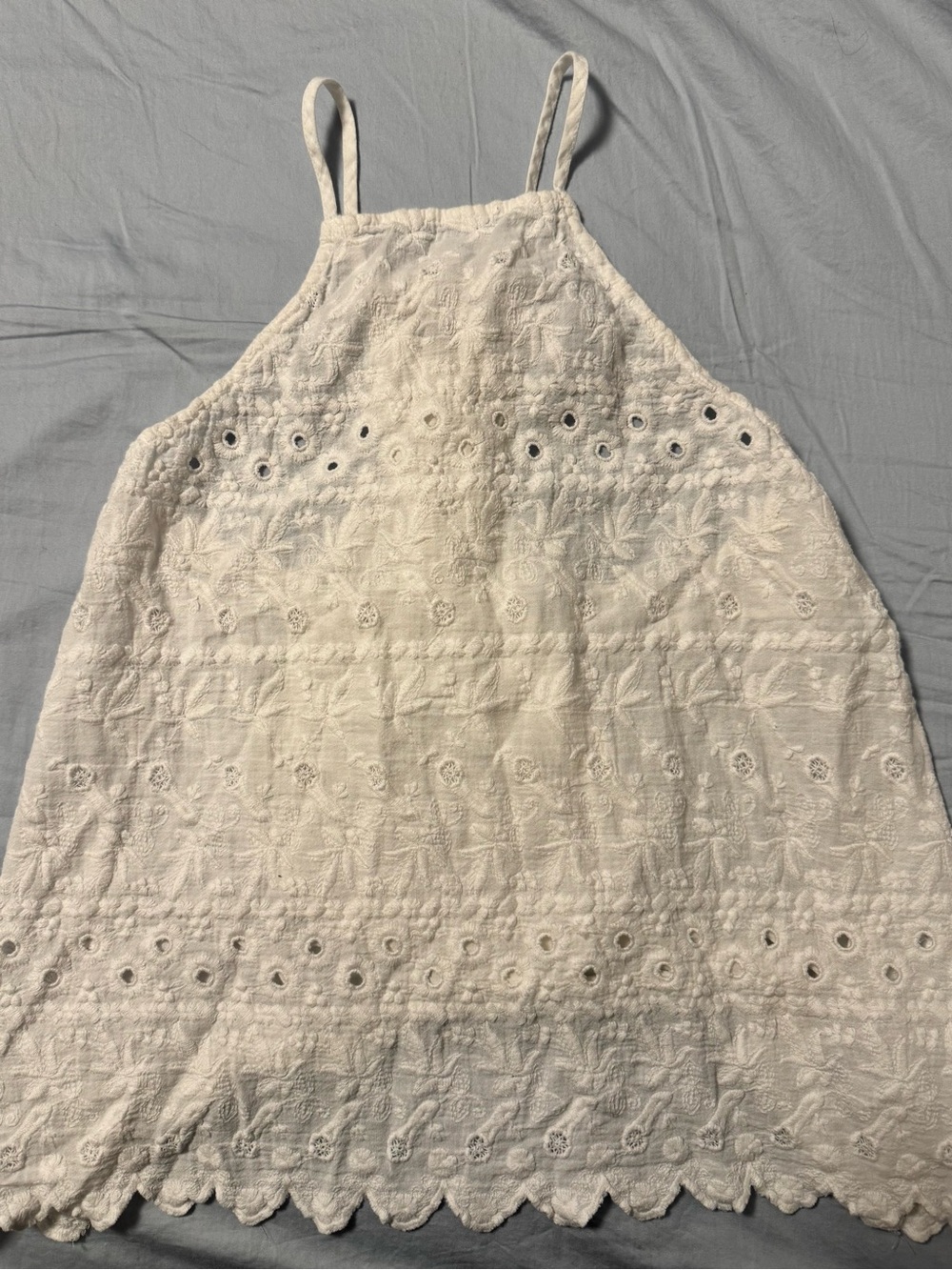 American Eagle Outfitters White Eyelet Halter Top